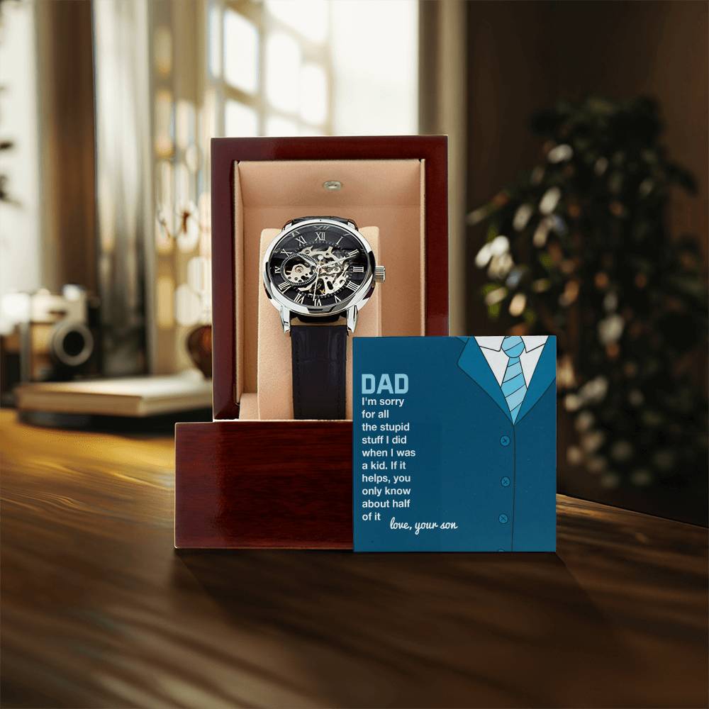Father&#39;s Day Gift From Son Gift For Dad Men&#39;s Openwork Watch Luxury Watch For Him