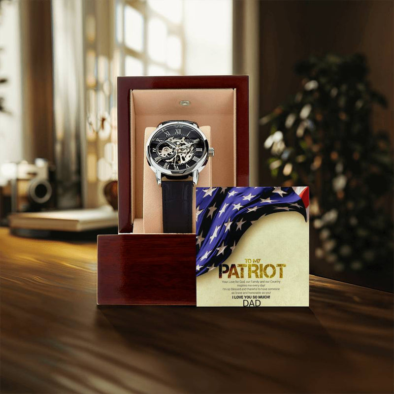 To My Patriot Dad Openwork Watch