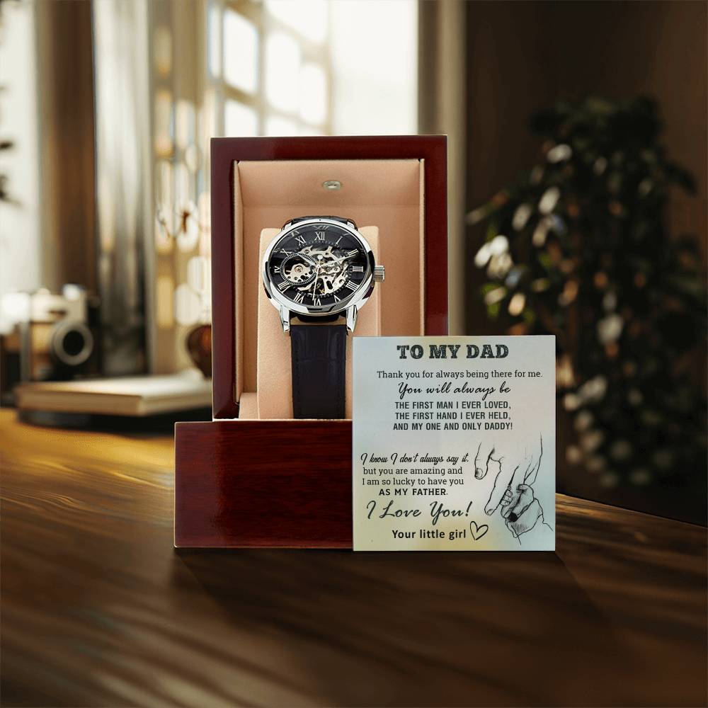 Gift For Dad From Daughter First Hand Men&#39;s Openwork Watch