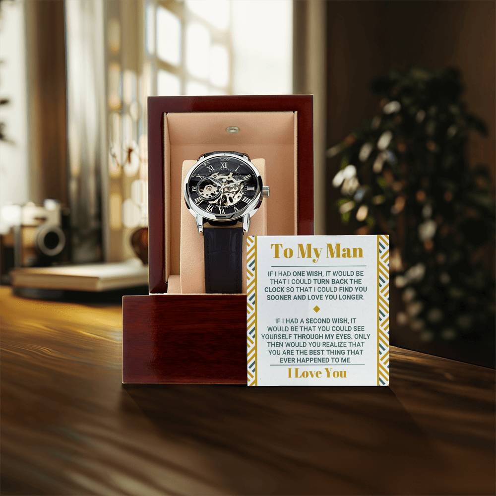 To My Man - I Love You Openwork Watch