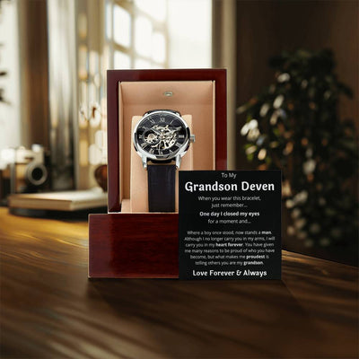 To My Grandson Deven Openwork Watches