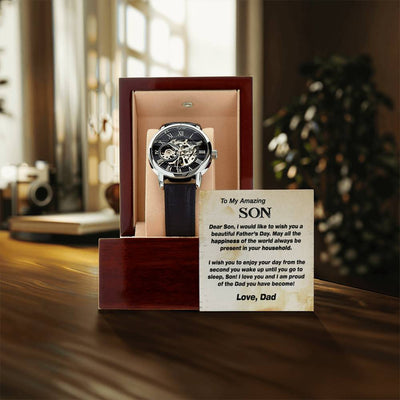 To My Amazing Son Gift Watch Openwork Watch For Son Father's Day Gift For Son To My Son From Dad Gift Watch Skeleton Face Watch For Son