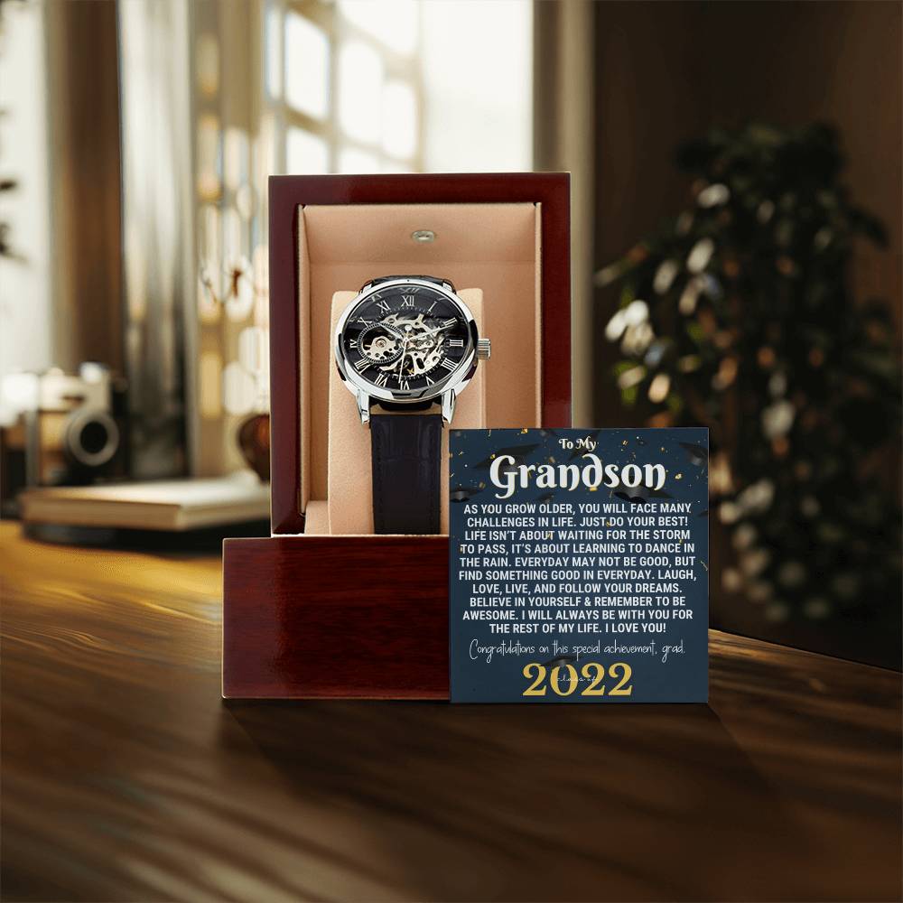 To My Grandson Grandson Gift From Grandma Grandpa Grandson Watch Gift Grandson Graduation Gift Meaningful Gift From Grandparents Openwork Watch