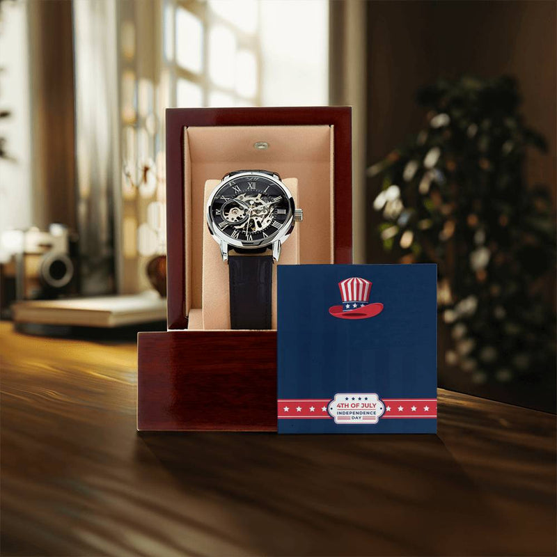 Independence Day 4Th Jully Gift For Dad 2022 Openwork Watch
