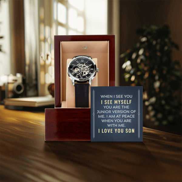 To My Son - When I See You  Men's Openwork Watch