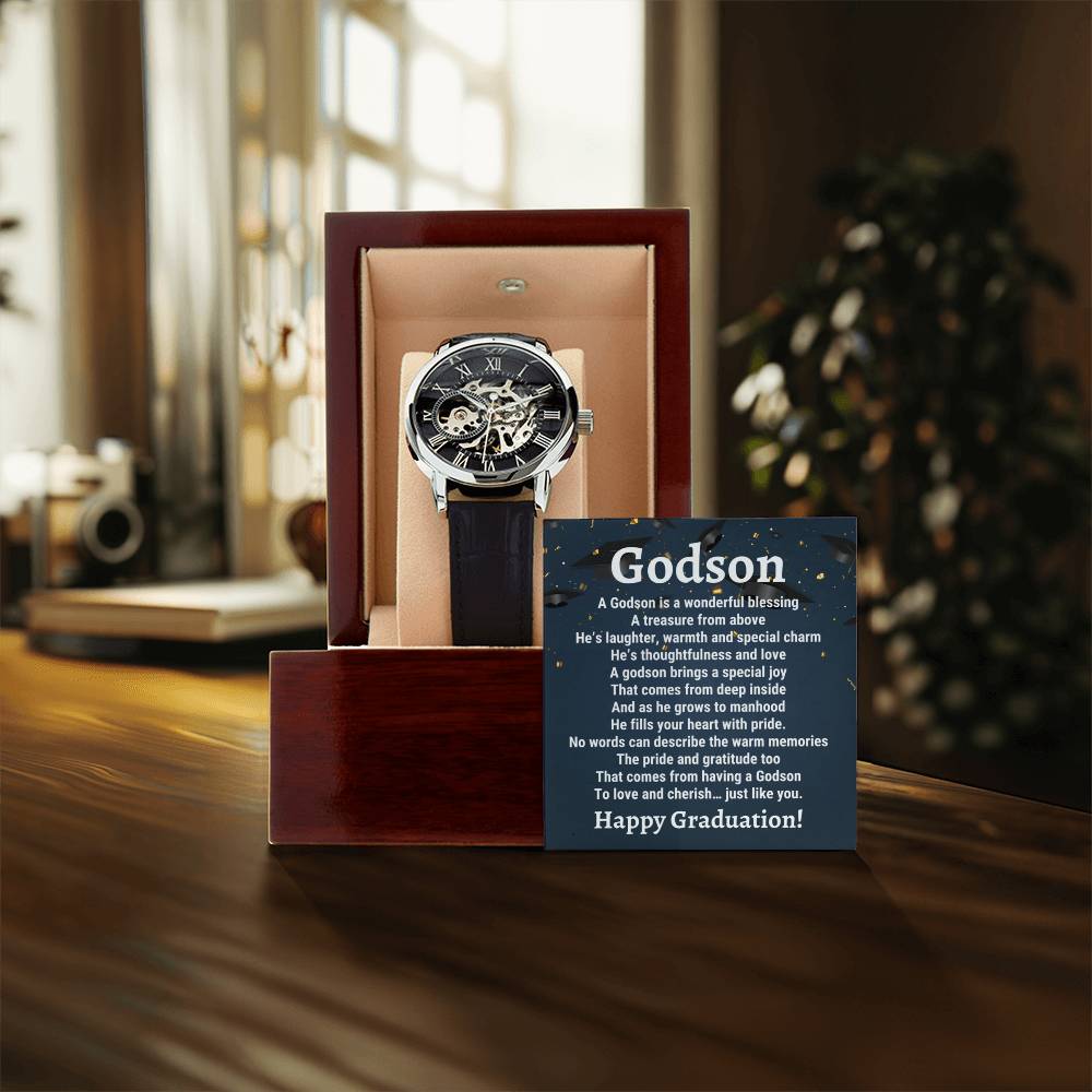 Godson Graduation Gift From Godmother Godson Gift College Graduation Gift Luxury Watch Gift For Godson Godson Gift From Godfather Openwork Watch