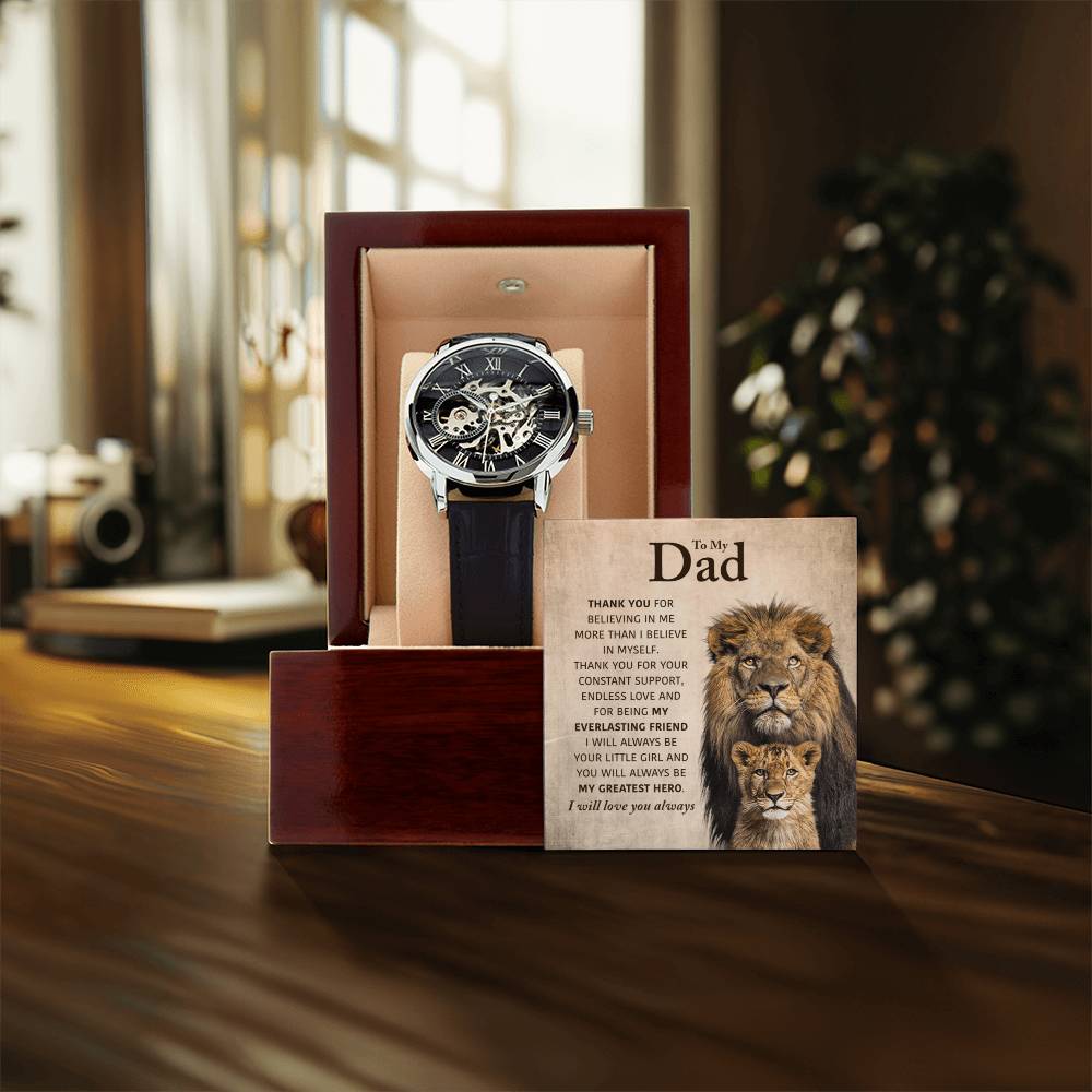 Thank You For Believe In Me - Father&#39;s Day Gift Openwork Watch