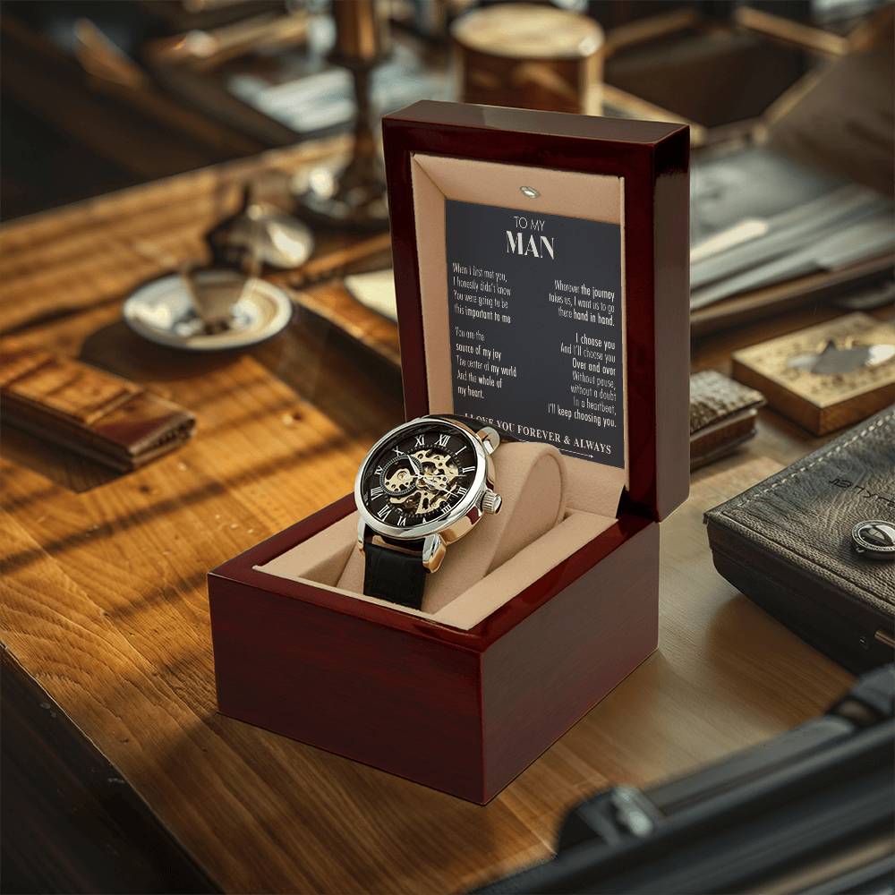 Gift For You Man Over And Over Openwork Watch