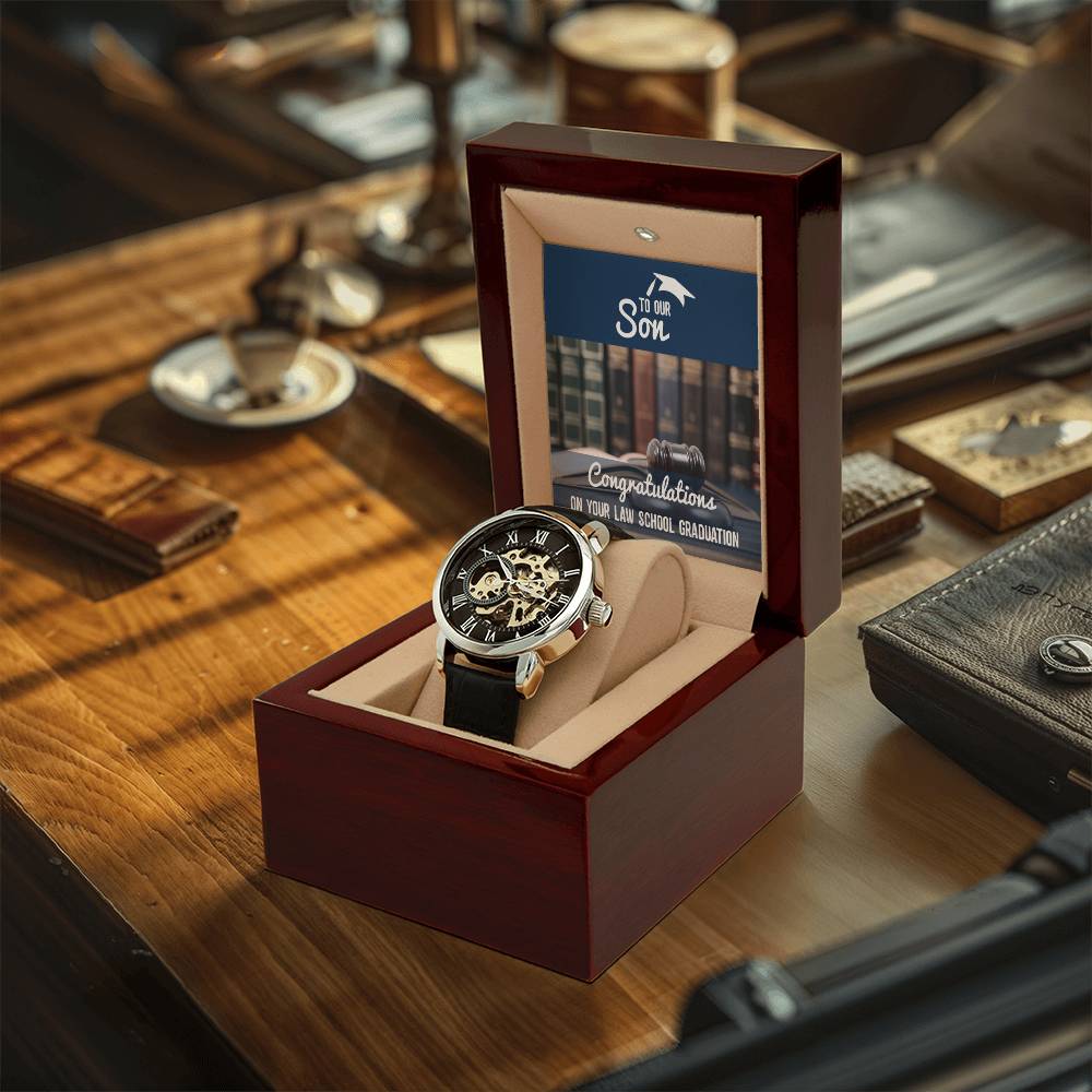 To Son From Parents Law School Graduation Gift Openwork Watch