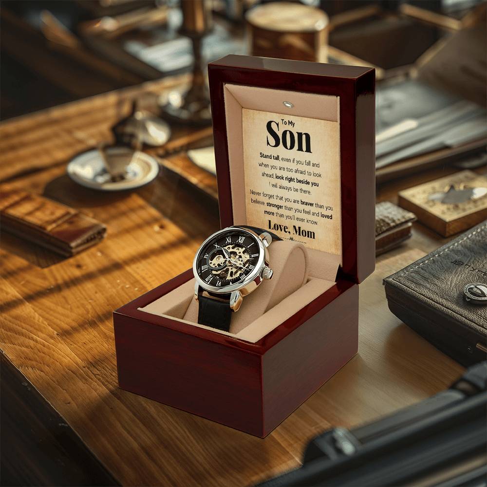 To My Son Stand Tall Openwork Watches