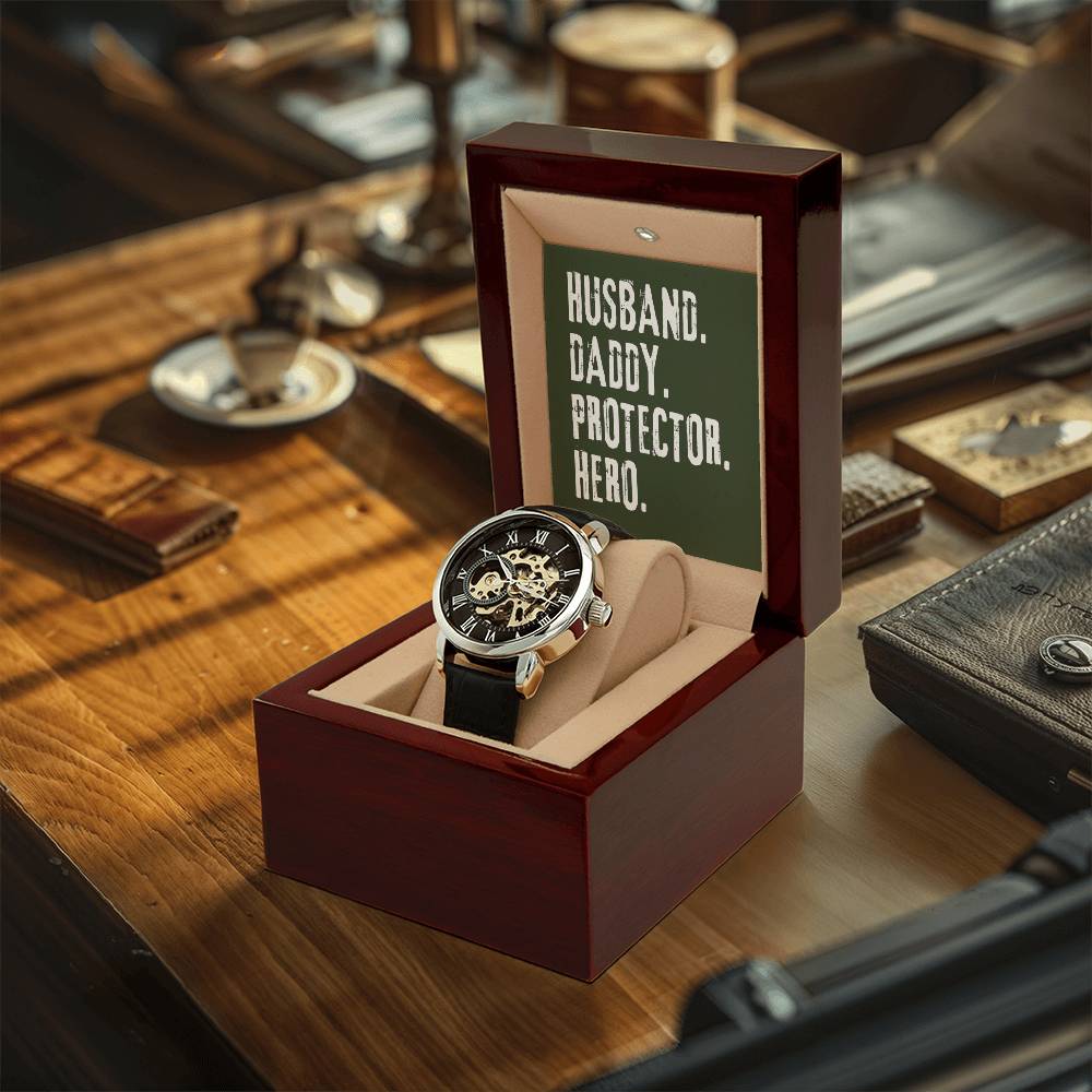 The Perfect Gift For The Husband Daddy Protector Hero In Your Life Openwork Watch