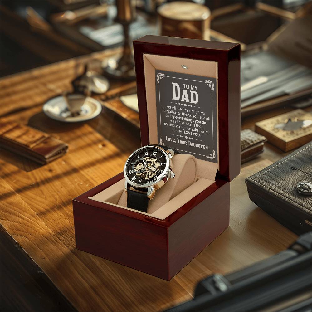 Dad - Daughter - For All The Words That Go Unsaid - Openwork Watch