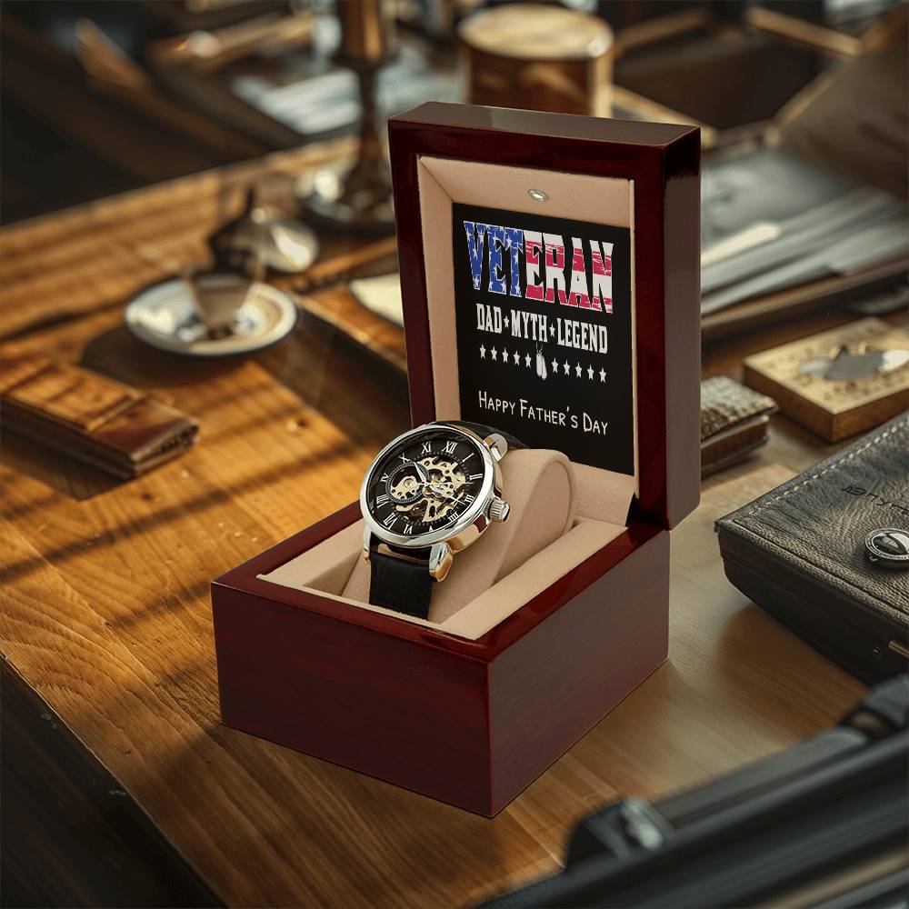 Military Veteran Dad Myth Legend Father's Day Gift Watch For Veteran Dad Military Dad Gift Watch Openwork Watch