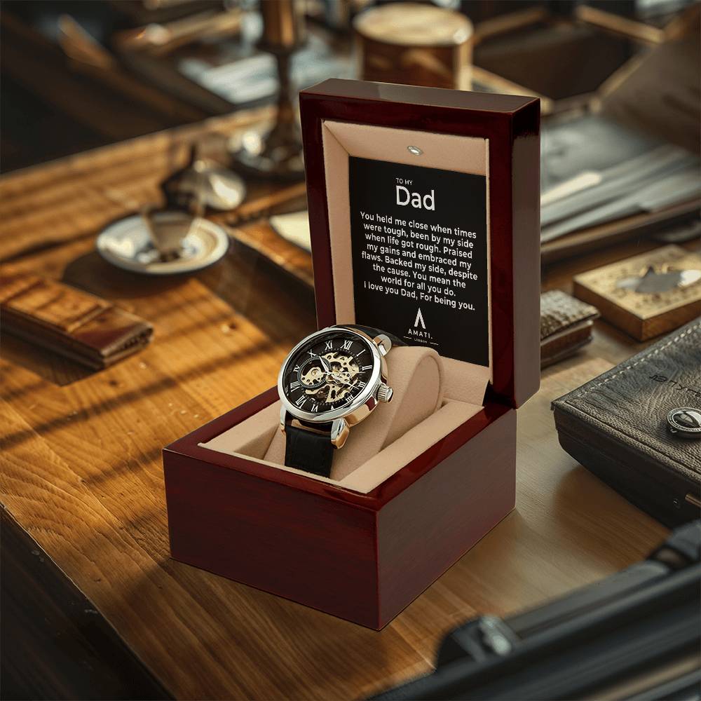To My Dad - Backed My Side - Openwork Watches