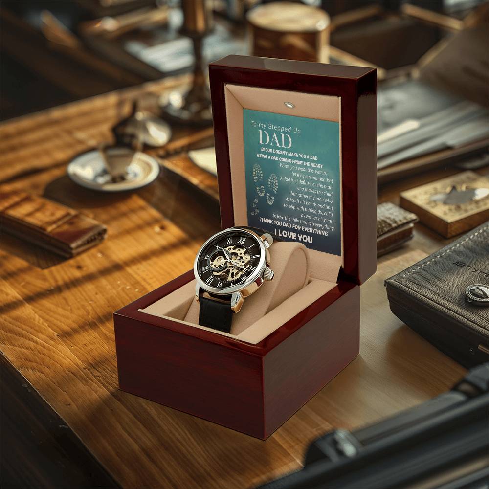 To My Stepped Up Dad Openwork Watch For Step Dad Father's Day Gift Stepdad Gift