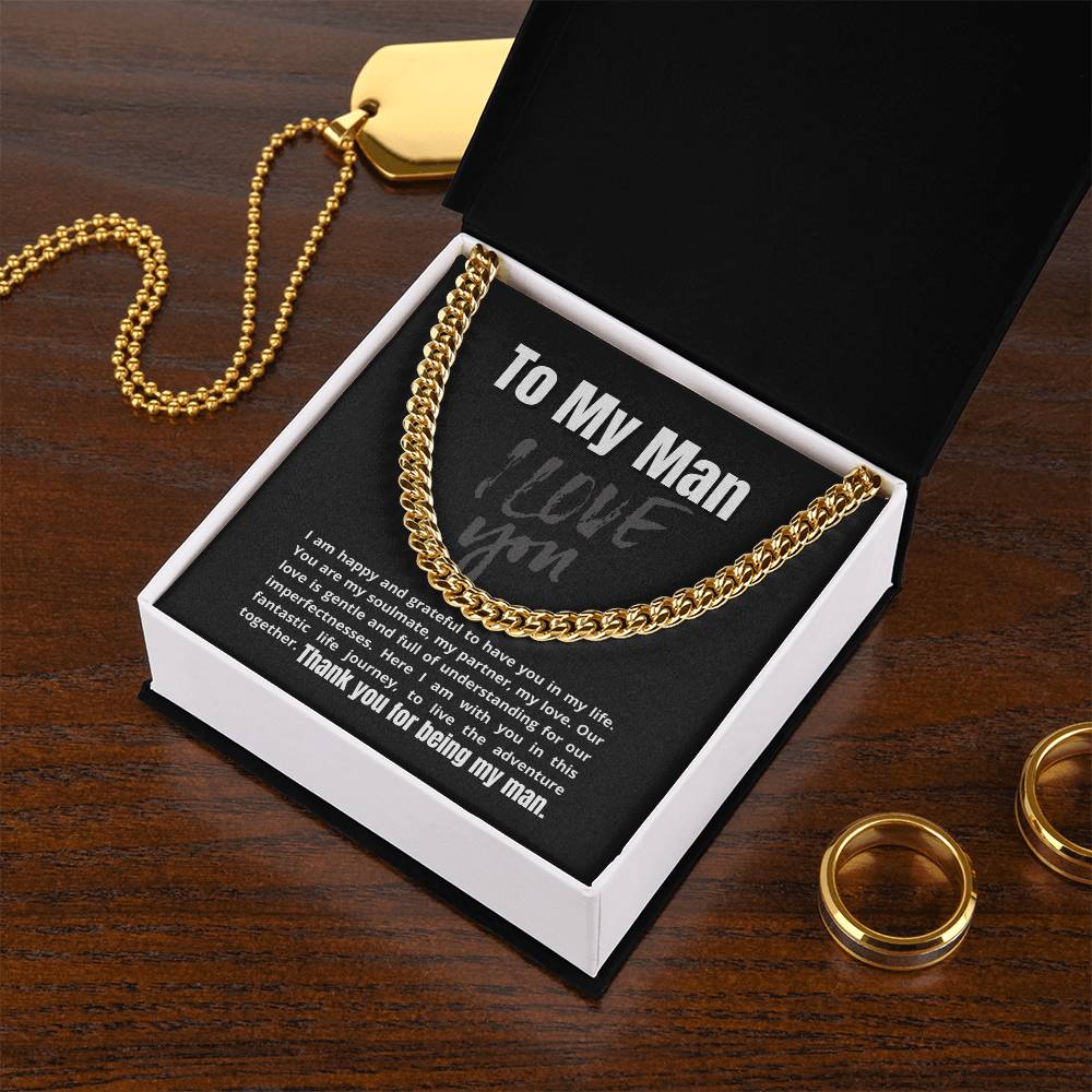 To My Man - Our Life Journey Together - Unique Necklace Gift Cuban Link Chain