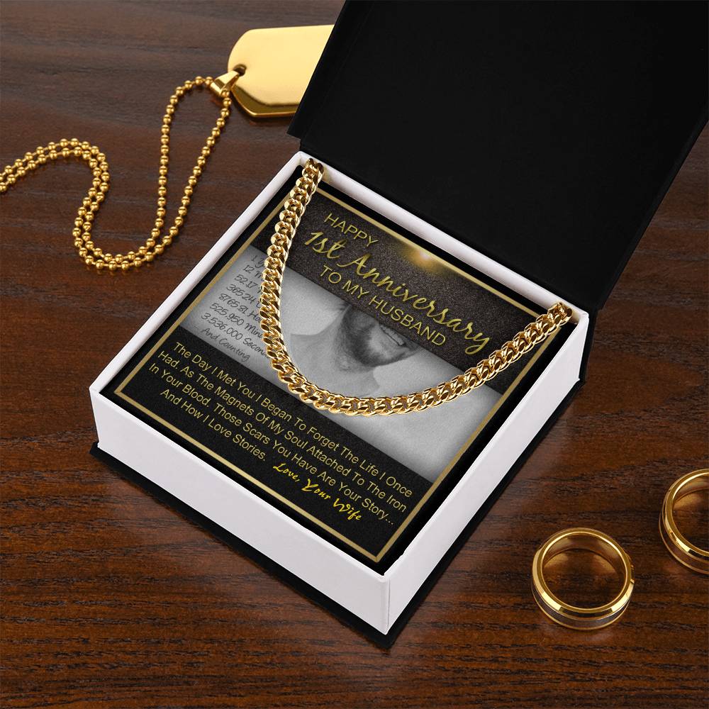 Happy 1St Year Anniversary To My Husband Cuban Link Chain