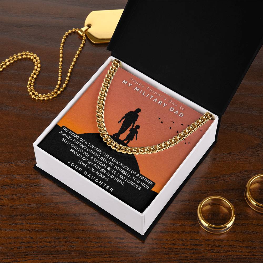 Military Dad - Cuban Link Chain Oreo + Lux Box + Length Extension