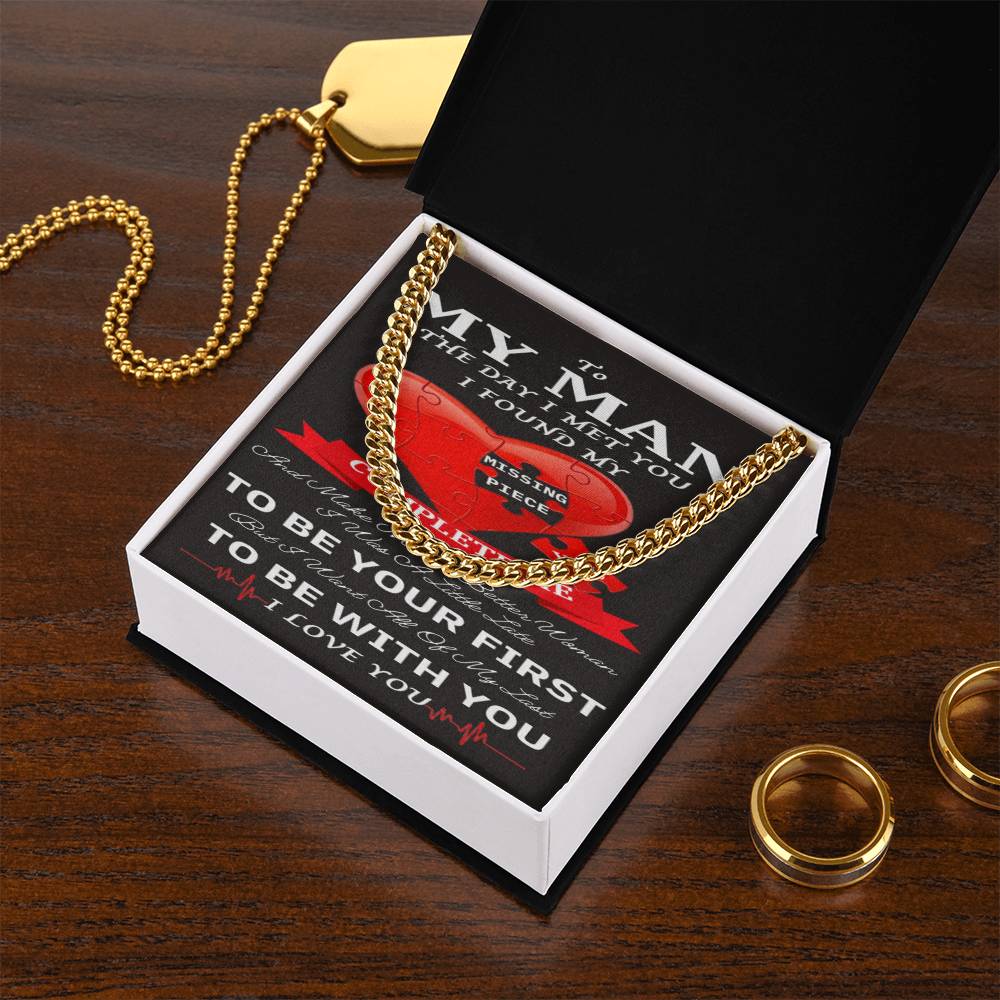 To My Man Cuban Chain Necklace For Him Romantic Birthday Gifts For Him Christmas Best Jewelry For Men Jewelry For Him Cuban Link Chain