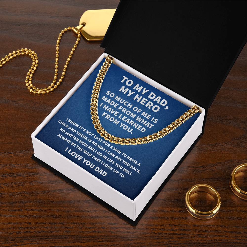 Gift For Dad From Daughter Fathers Day Gift From Son Silver Cuban Link Chain Dad Birthday Gift Father Of The Bride Fat