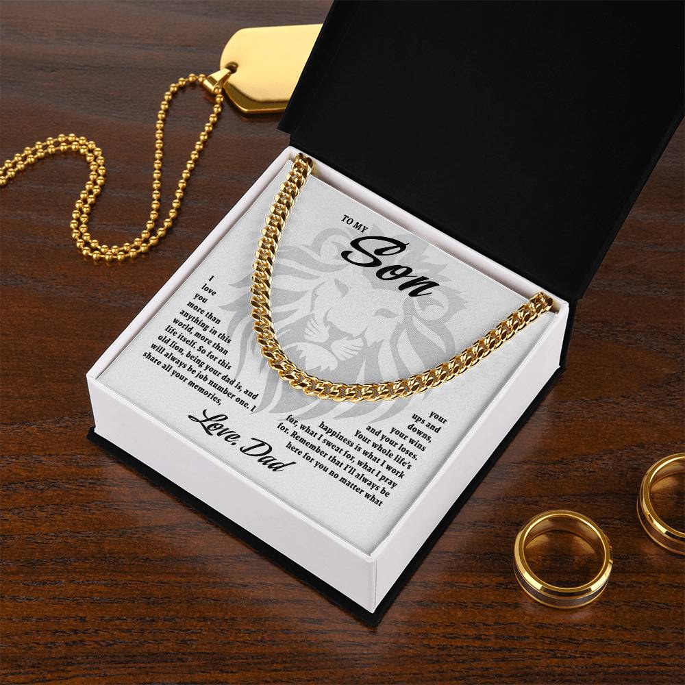 To My Son - Love Dad Cuban Link Chain