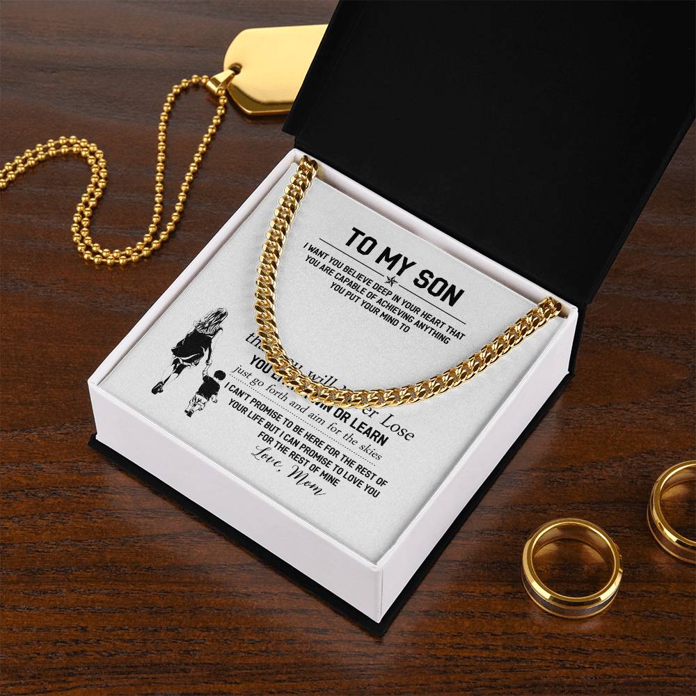To My Son Cuban Link Chain Necklace