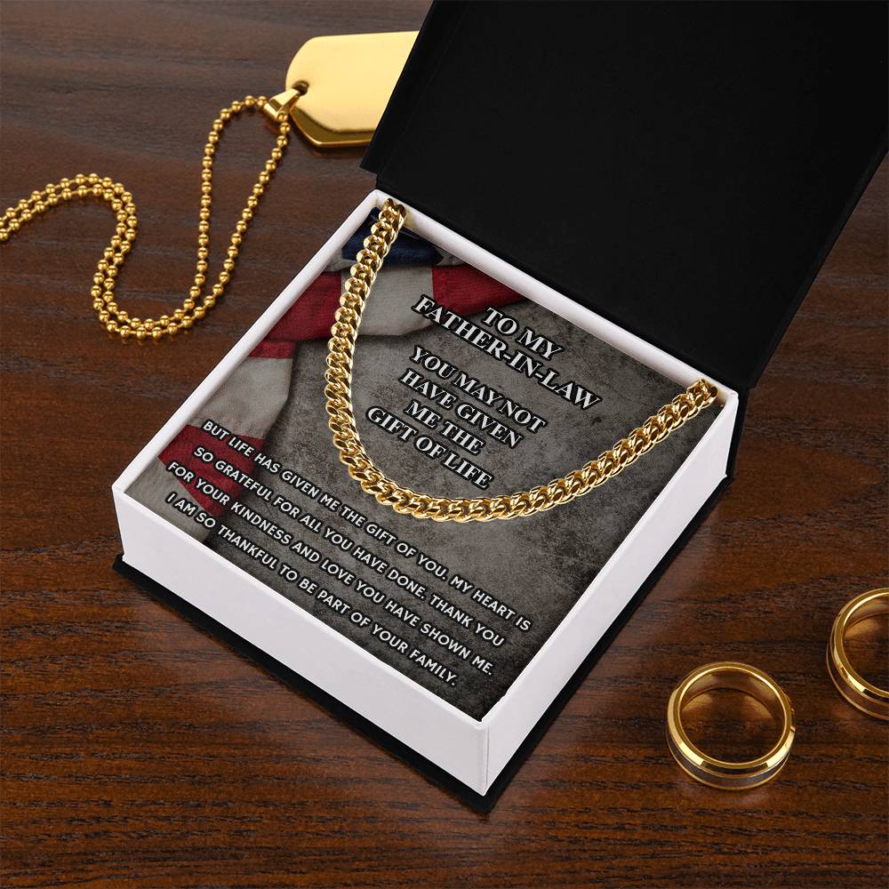 Father In Law Gift From Daughter In Law Fathers Day Gift For Father In Law Christmas Gift For Father In Law Military G Cuban Link Chain