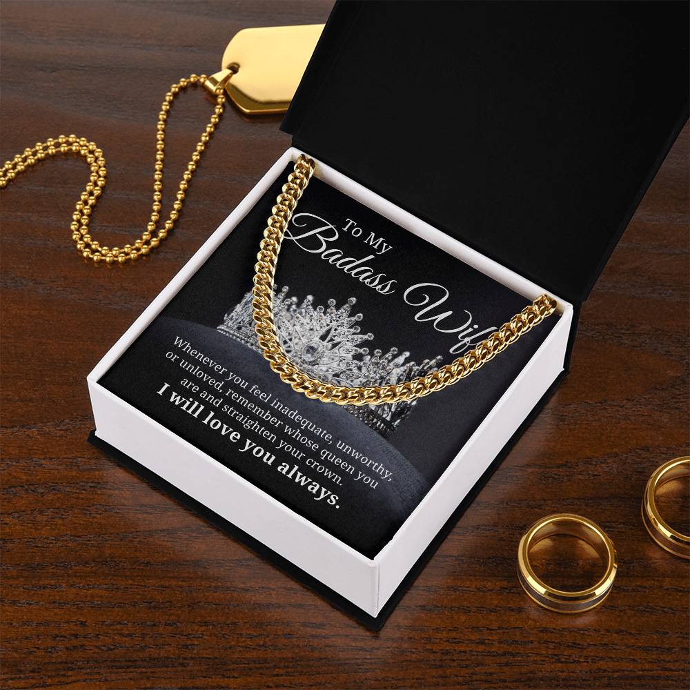 Remember Whose Queen You Are - Cuban Link Chain Necklace