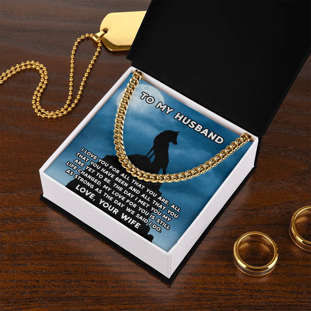 Husband Fathers Day Gift Silver Cuban Link Chain For Men Husband Birthday Gift Anniversary Gift For Husband From Wife