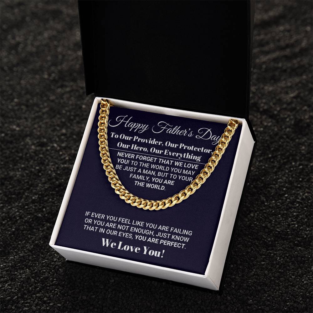 Our Everything Father's Day Necklace Cuban Link Chain
