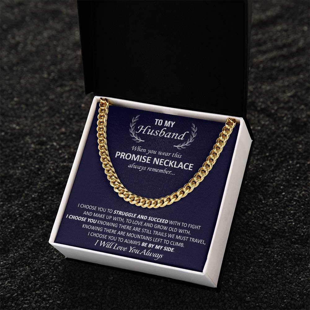 Gift For Husband - Promise - Cuban Link Valentine's Day Birthday Gift Anniversary Gift Gift For Boyfriend Gift For Hus Cuban Link Chain