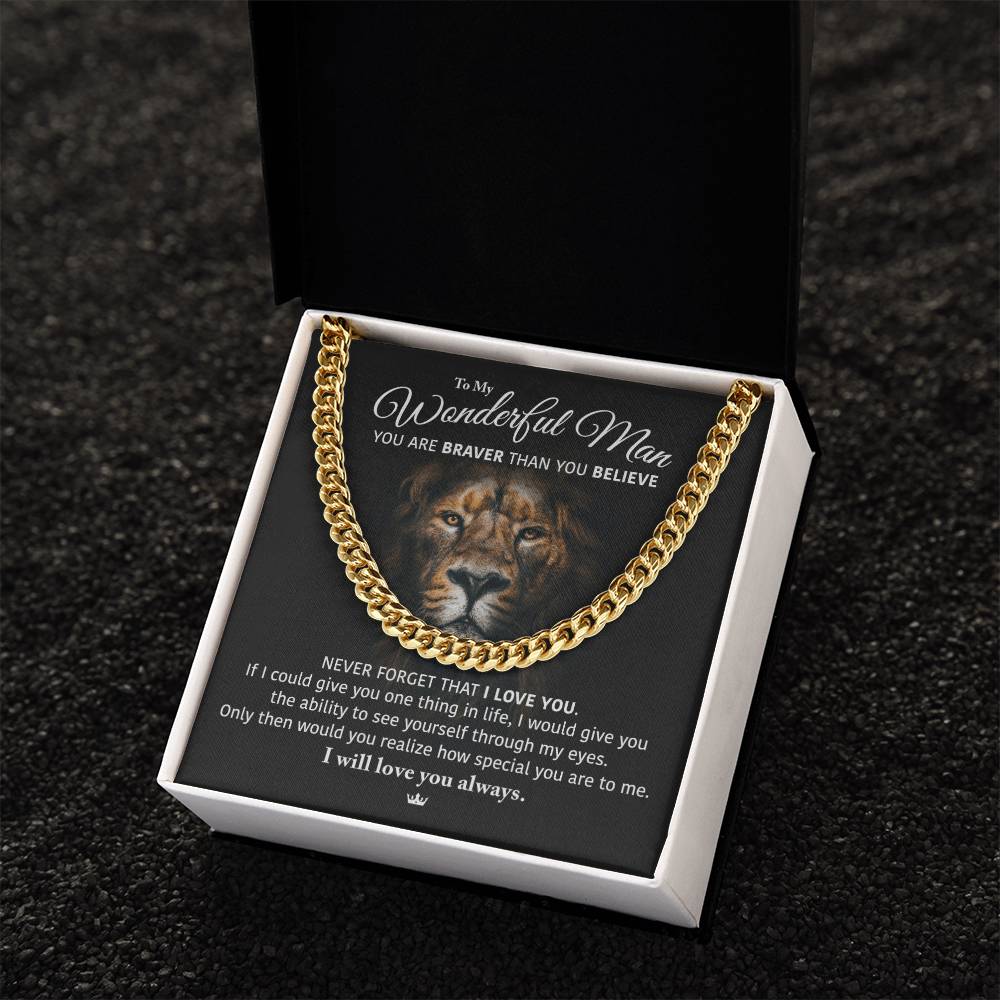 My Wonderful Man - Perfect Gift For Him Cuban Link Chain