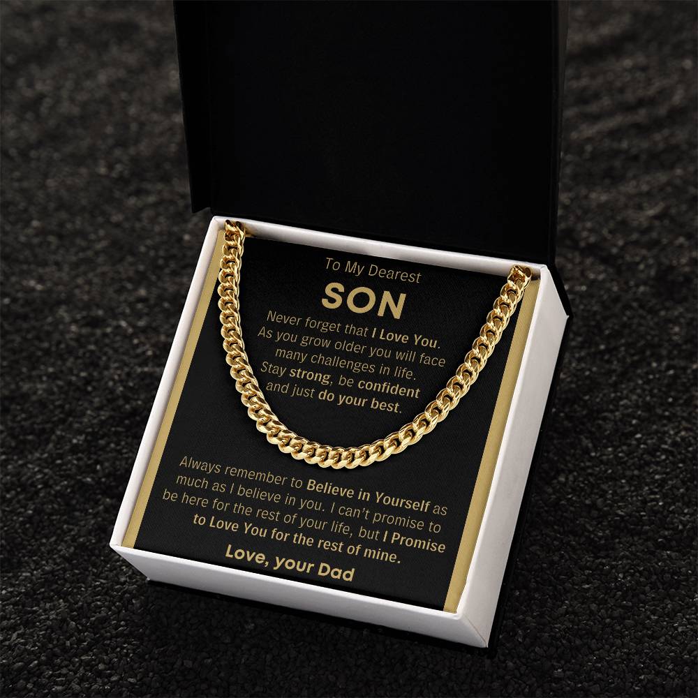 To My Son Just Do Your Best - Cuban Link Chain - Cld9