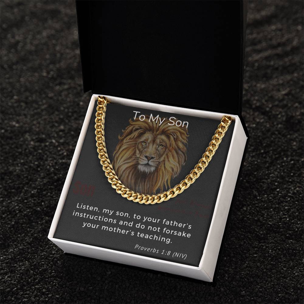 To My Son Cuban Link Chain