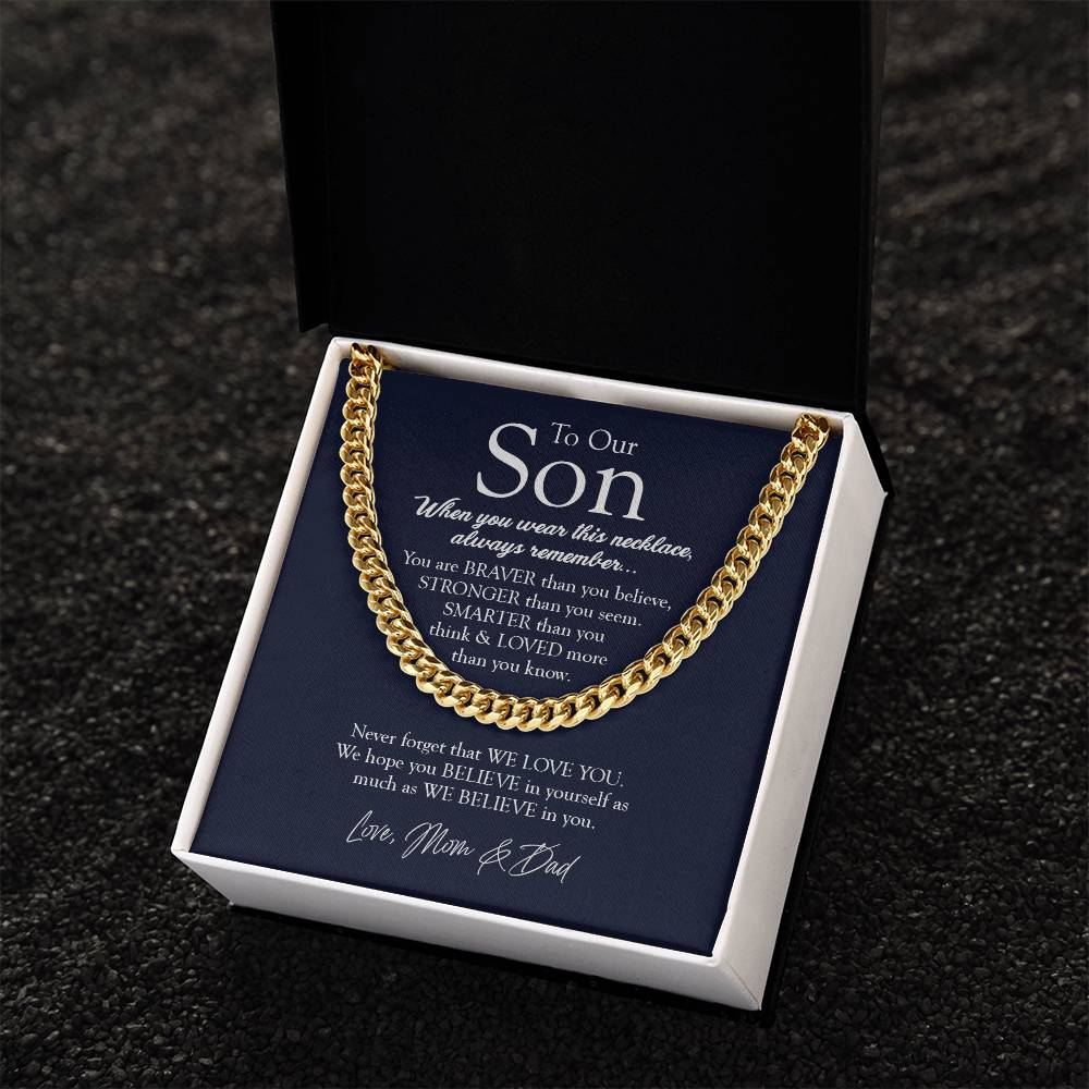 To Our Son Gift From Mom And Dad Graduation Gift For Son Birthday Gift Son Graduation Gifts Cuban Link Chain