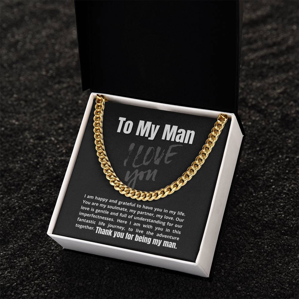 To My Man - Our Life Journey Together - Unique Necklace Gift Cuban Link Chain