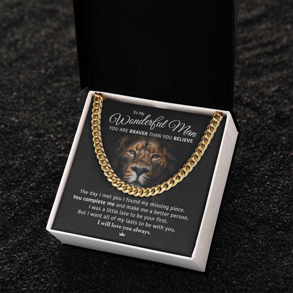 My Wonderful Man -Perfect Gift Idea Cuban Link Chain