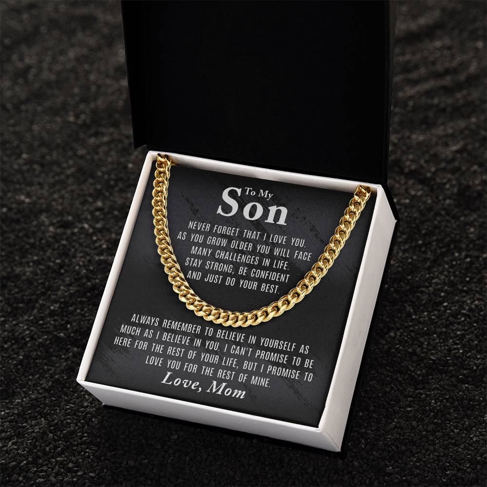 To My Son - Never Forget That - Cuban Link Chain Necklace