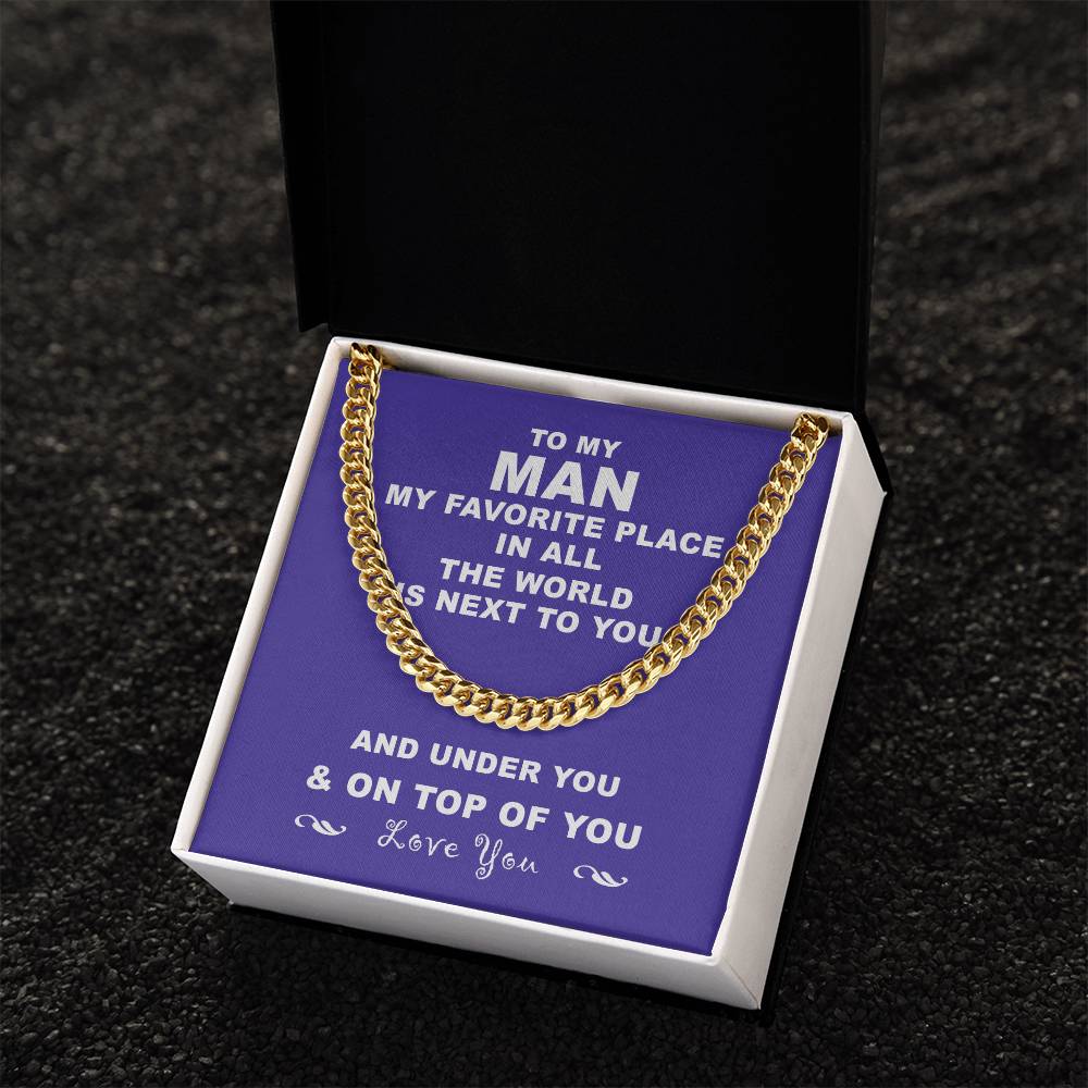 To My Man Cuban Chain Necklace Husband Necklace From Wife Cuban Link Chain