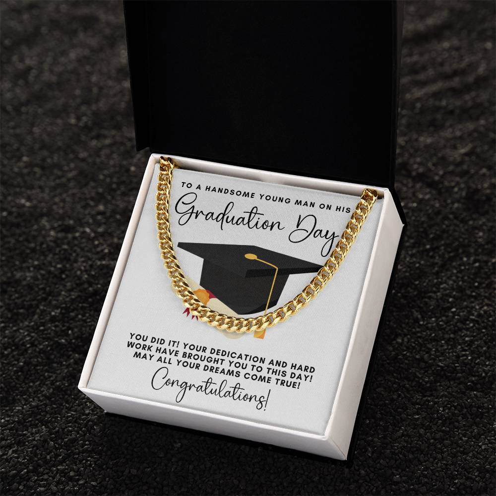 Graduation Gift Necklace  Graduation Gift For Him  College Graduation  High School  Senior Graduation  Class Of 2022 Cuban Link Chain