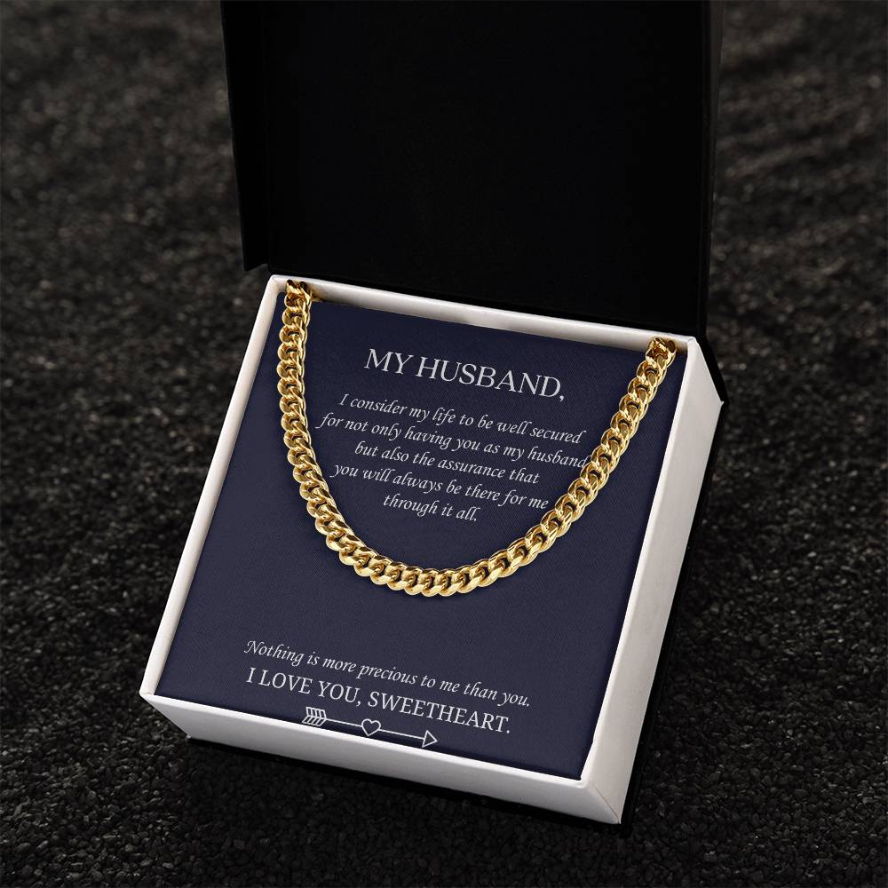 Valentine's Gift For Husband - Nothing Is More Precious To Me Than You. Cuban Link Chain
