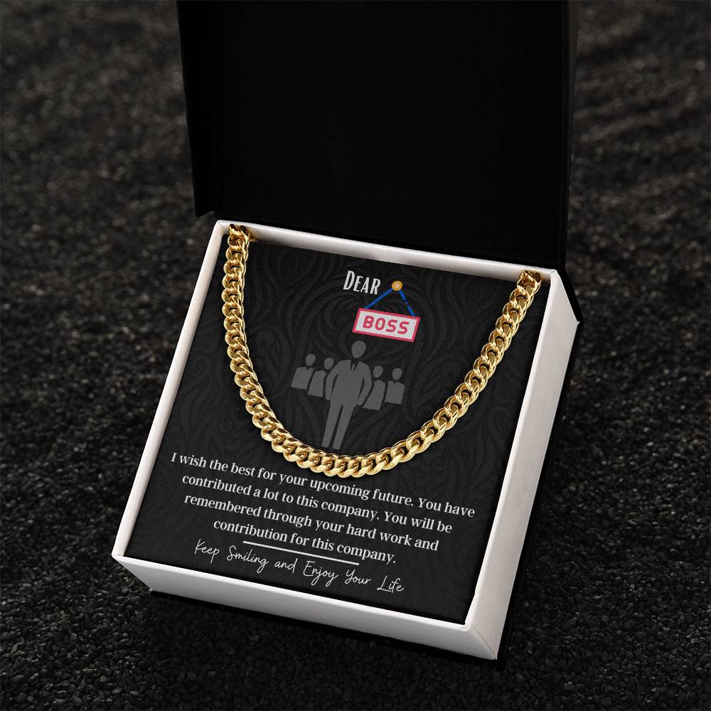 Retirement Gifts For Boss Cuban Link Chain Necklace Retirement Wishes And Gift For Boss