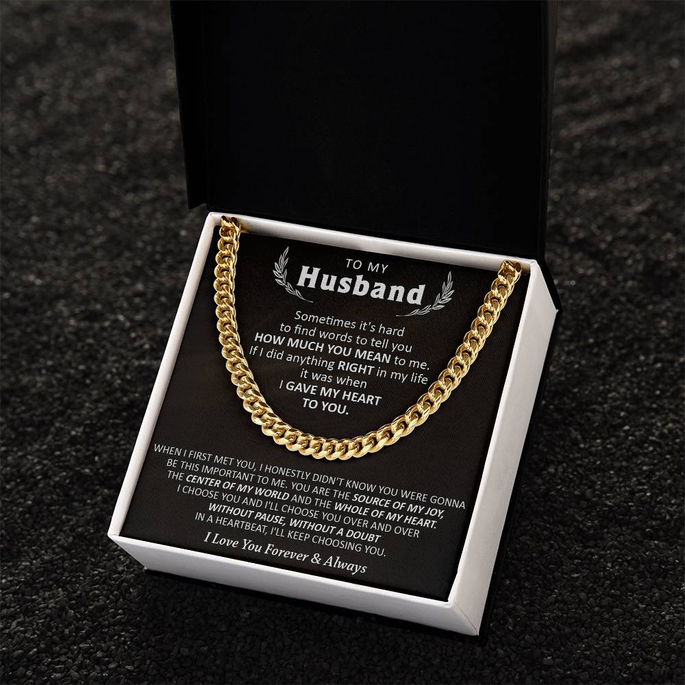 Gift For Husband - Words - Cuban Cuban Link Chain