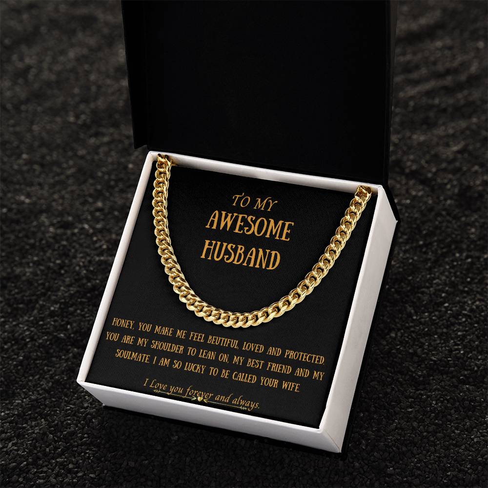 Awesome Husband  Cuban Chain Necklace For Him Cuban Link Chain