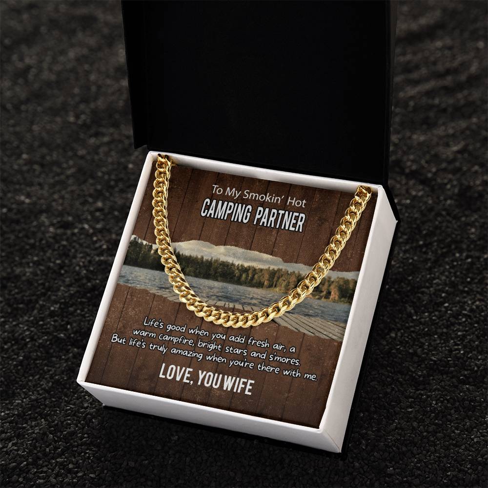 To Husband From Wife Gift Cuban Link Chain For Husband Husband Birthday Gift Father's Day Gift For Husband Camping Par