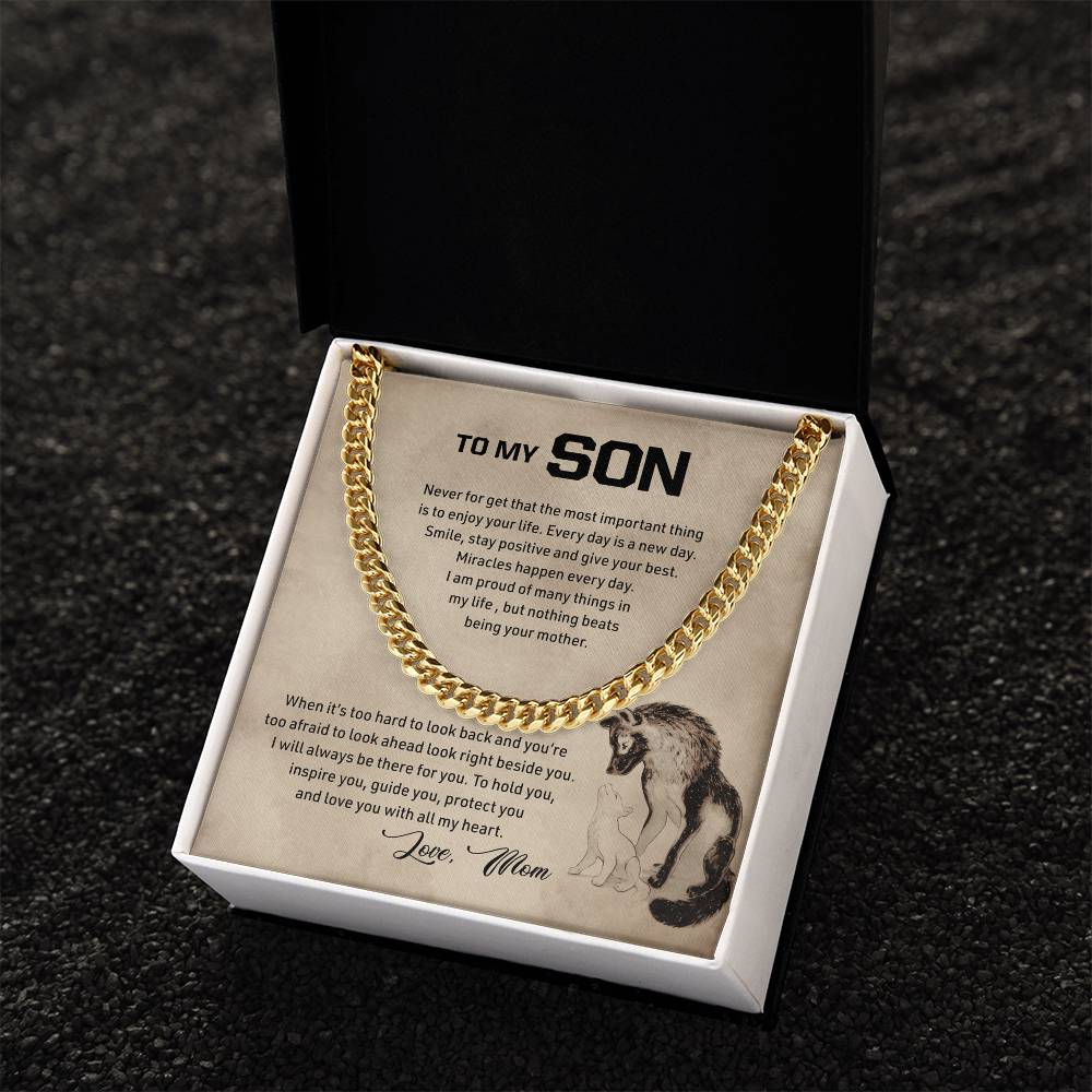 To My Son Cuban Link Chain