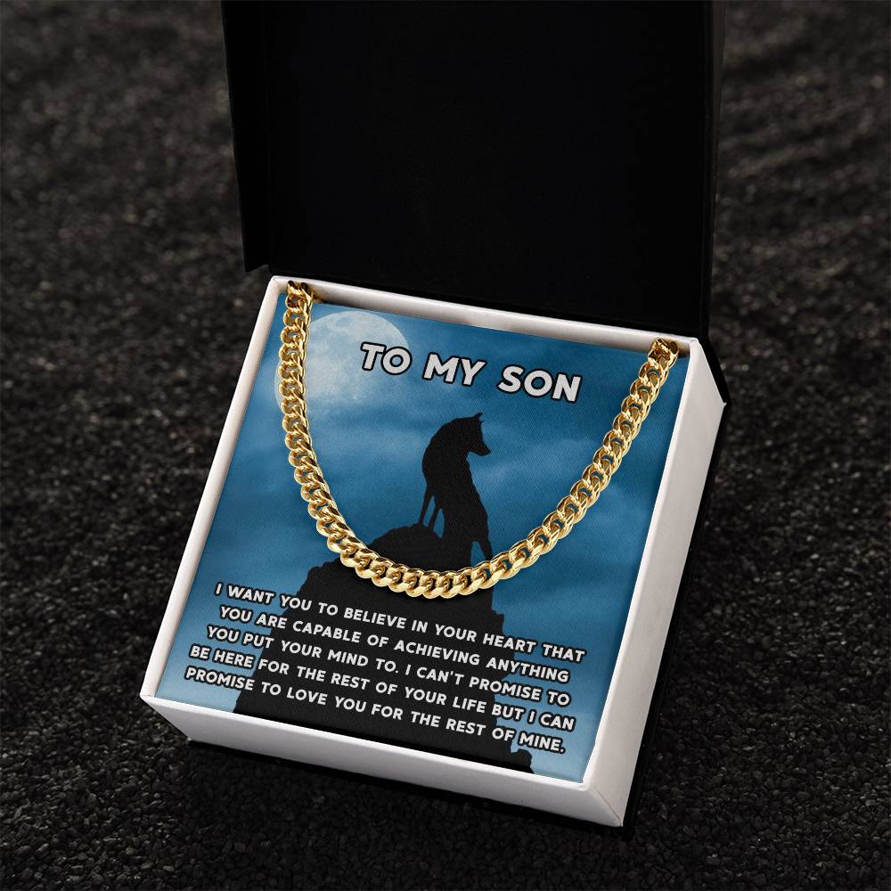 To My Son Necklace Gift For Son Son Graduation Graduate Gift Fathers Day Father Son Gift Mens Silver Cuban Link Chain