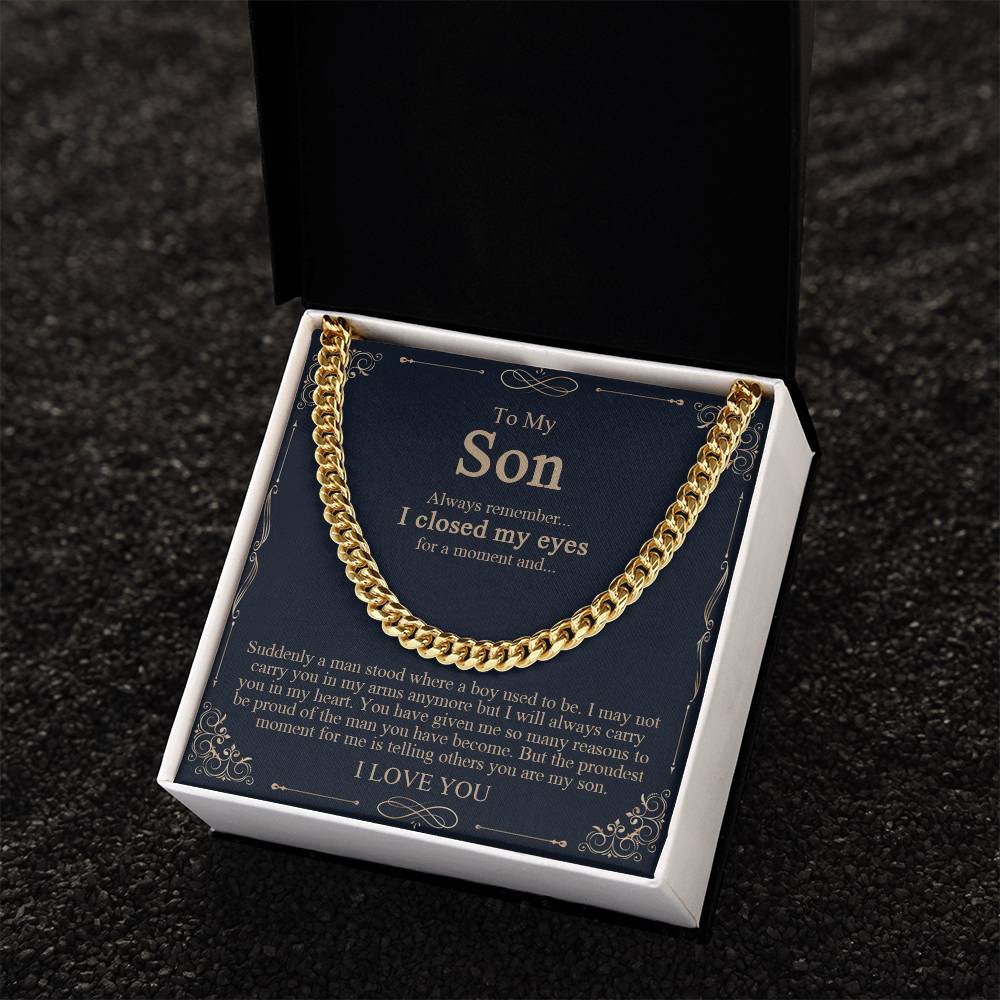 To My Son Gift From Mom Son Necklace From Dad Cuban Chain Necklace For Son Mother To Son Gifts Gifts For Son Birthday Cuban Link Chain