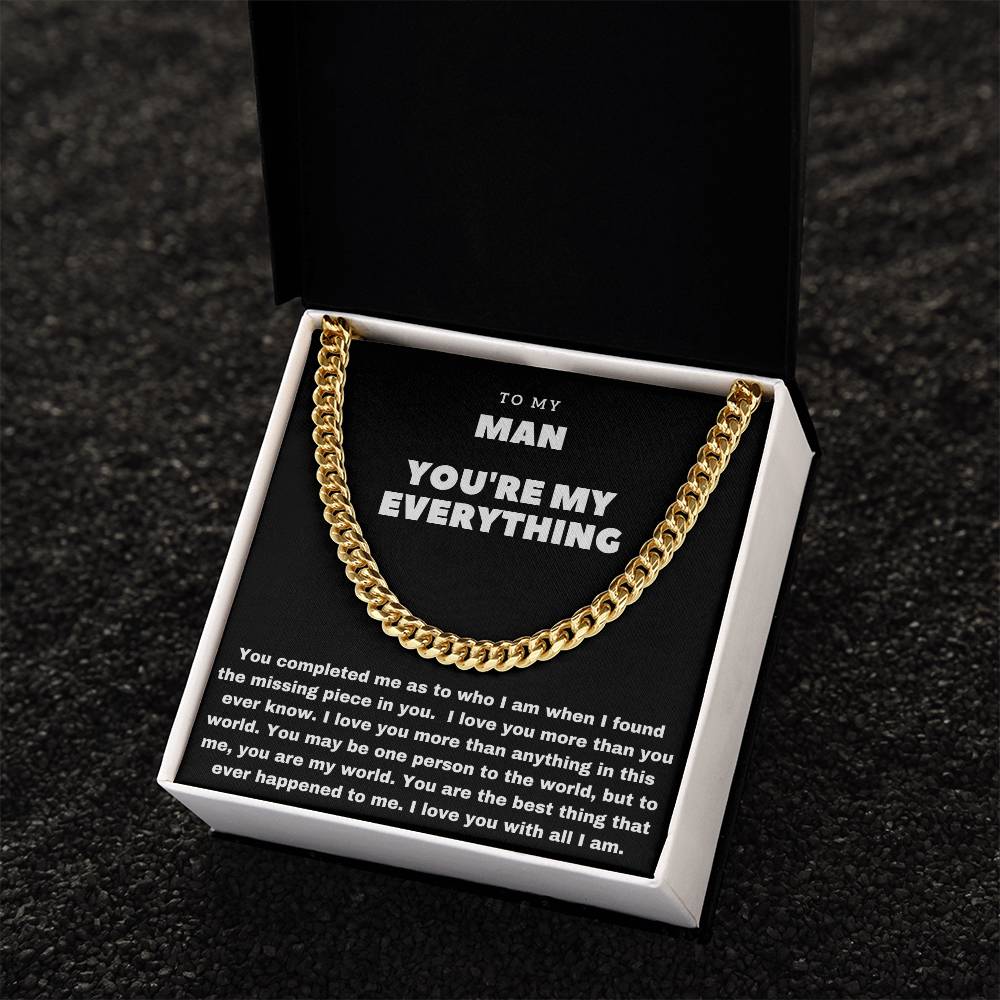 Romantic Cuban Chain For Boyfriend Meaningful Gift For Him Deployed Boyfriend Cute. Unique Boyfriend Cuban Link Chain