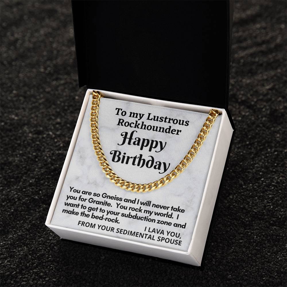 Rockhounder Husband Cuban Chain Link Necklace Gift Cuban Link Chain